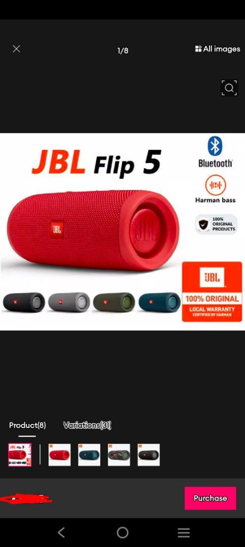 JBL Flip 5 Bluetooth Speaker - Waterproof439767692498718720