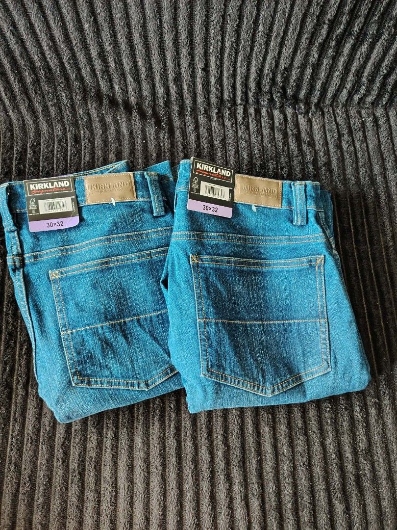 Kirkland Men's Jeans 38x32 (Category: Jeans) located in Quezon City. Submitted by JennaMarieD (Listing ID 1434935408, Image 1). Description: - Kirkland men's jeans - Size: 38x32 - Light blue wash - Classic five-pocket design - Leather patch on back - Brand new with original tags.