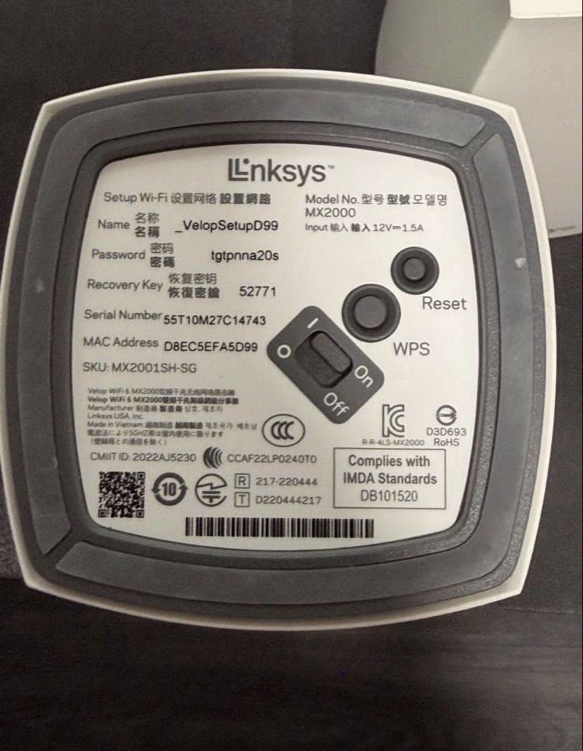 Linksys Velop MX2000 WiFi 6 Mesh Router439569420397455361