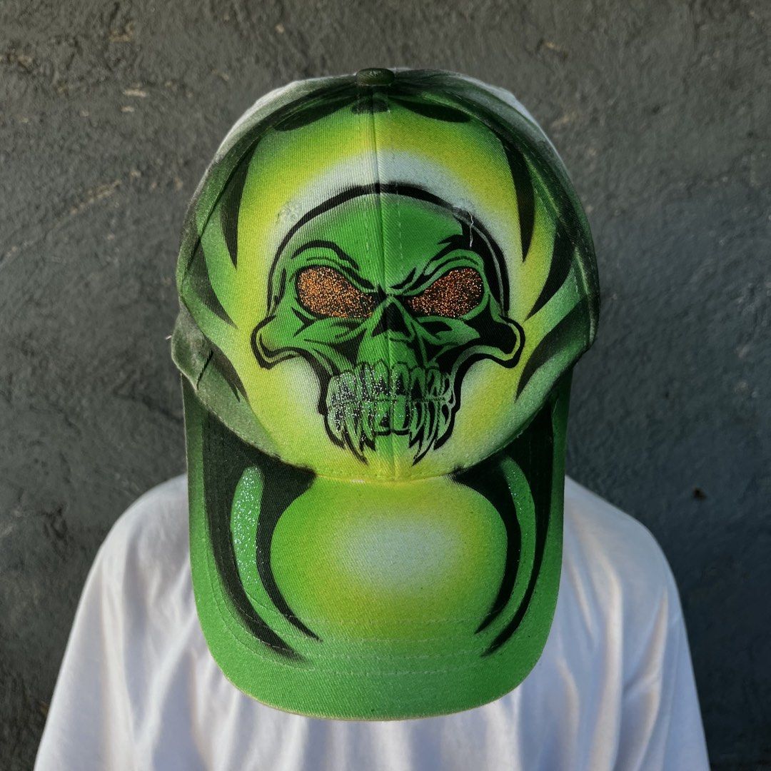 LIQUID BLUE ALT AIRBRUSHED SKULL CAP, Men's Fashion, Watches ...