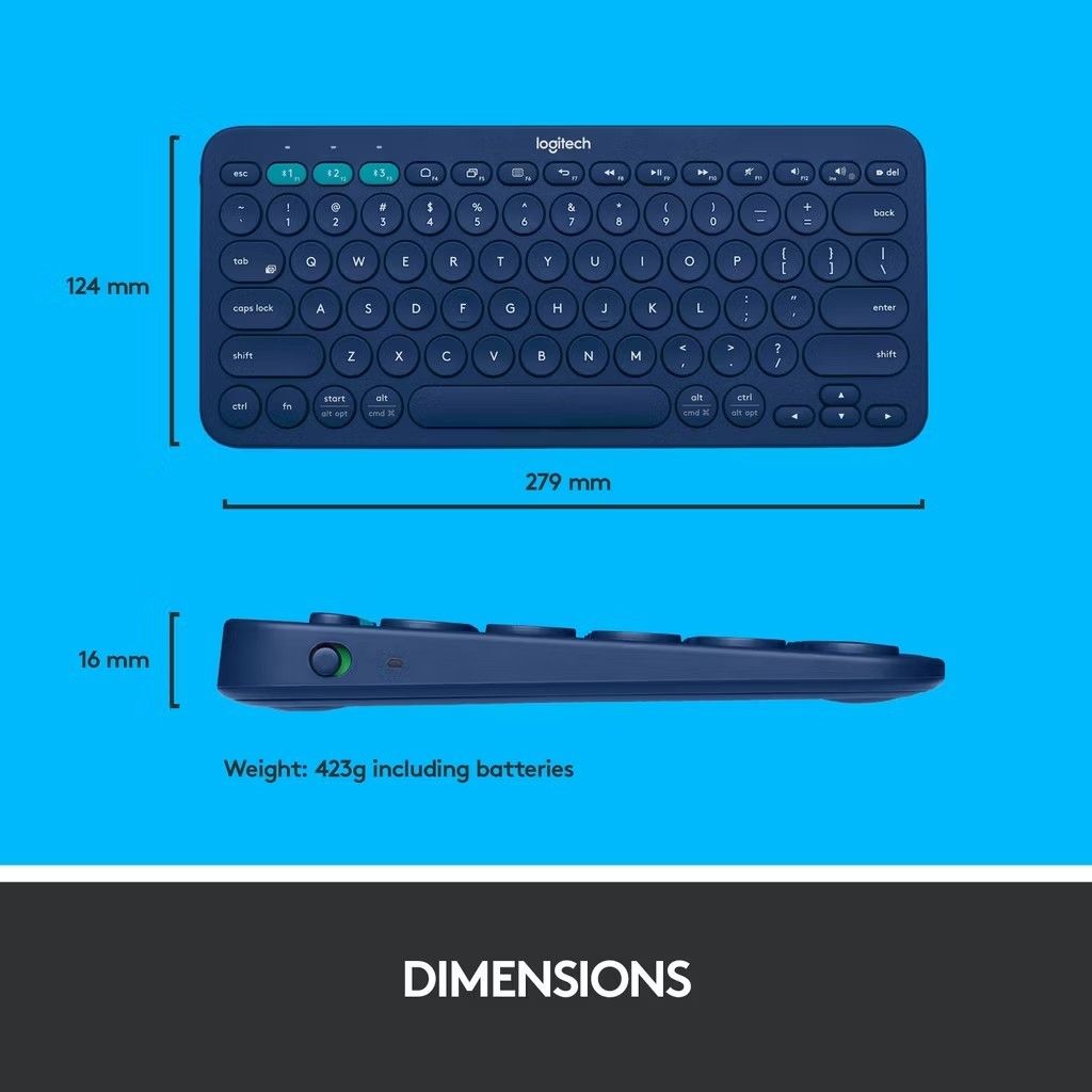 Logitech K380 Bluetooth Keyboard - Blue439547215940823043