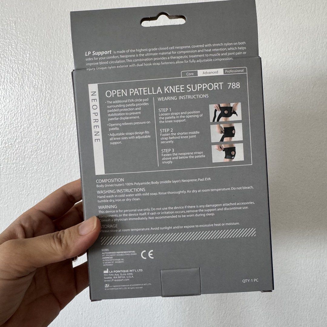 LP SUPPORT 788 Open Patella Knee Support REGULAR 20pcs Bundle (Category: Braces, Support & Protection) located in Manila. Submitted by miskym (Listing ID 1434870400, Image 3). Description: Wholesale Price: 600.00/ea for 20pcs 638.00/ea for 10pcs 675.00/ea for 5pcs Retail Price: 750.00 Please refer to size chart for measurements REGULAR SIZE .