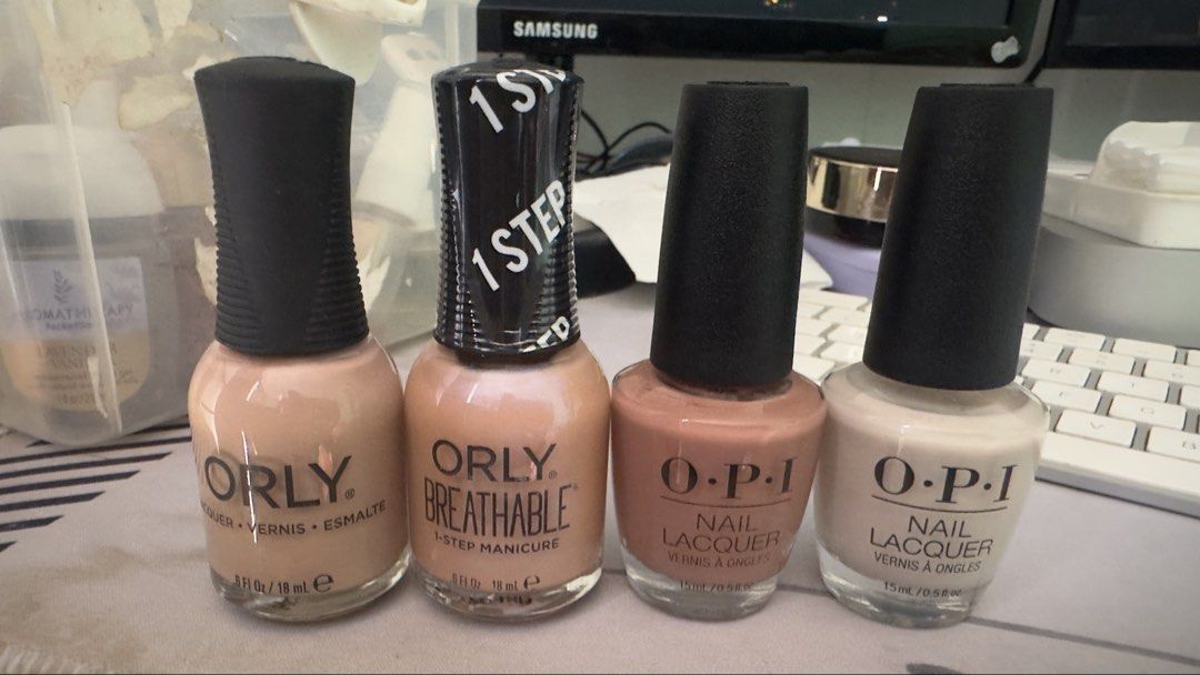 OPI, Orly Nail Polish Set (Category: Hands & Nails) located in Angeles City. Submitted by gladnovic10 (Listing ID 1428400070, Image 1). Description: OPI Regular Nail Lacquer (Let Me Bayou a Drink) - 199.00 Slightly used OPI Regular Nail Lacquer (El Mat-Adoring You) - 199.00 Orly Breathable 1 Step Gel Polish (Beach You to it) - 399.00 Orly Regular Lacquer (Country Club Khaki) - 299.00 Lowest in the market Fix Price.
