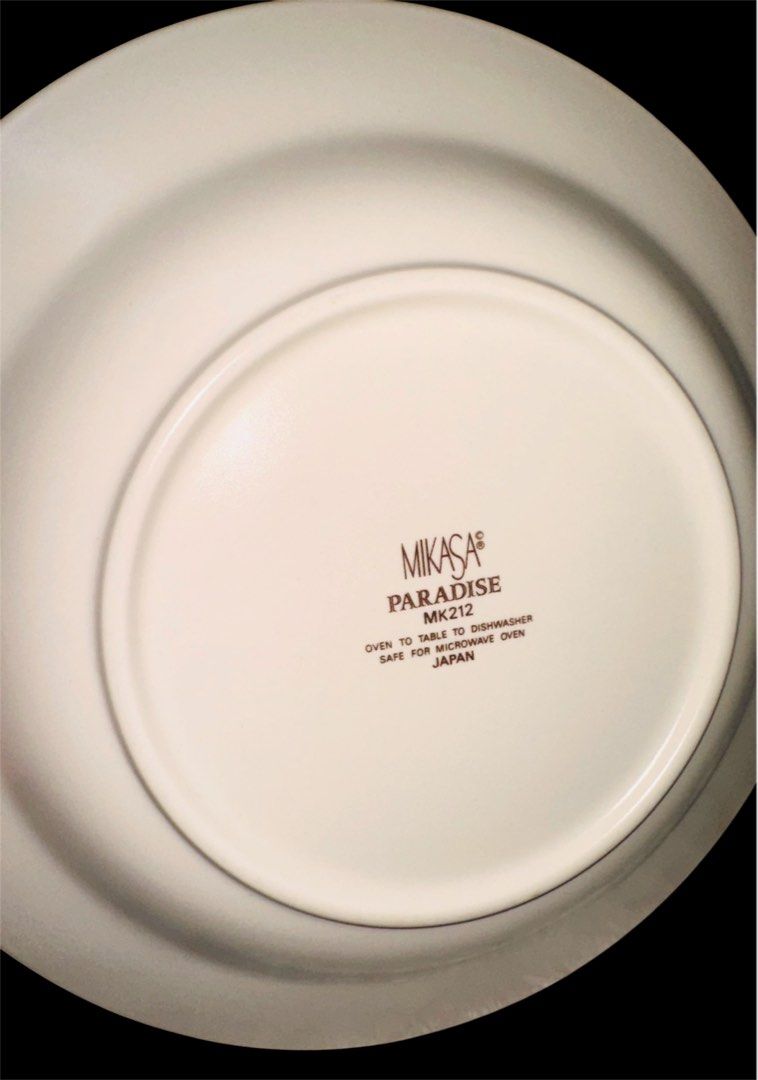 Pair of MIKASA Paradise Pattern Deep Plate (Category: Dinnerware & Cutlery) located in Manila. Submitted by rarefindsgallery (Listing ID 1434830289, Image 3). Description: 2 Pcs Mikasa Paradise Porcelain Deep Plates/ Dinner Plates Size: 9.5” Height: 2” Oven to table safe Dishwasher safe Microwave safe Like new Made in Japan 🇯🇵 Collectible item!!.