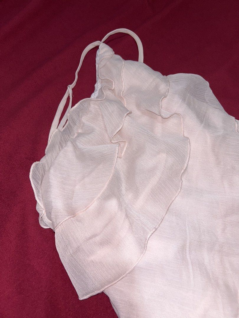 Pink Ruffled One-Shoulder Dress (Category: Dresses) located in Polangui. Submitted by declutterw_kat (Listing ID 1434945860, Image 3). Description: - no flaws - used once - bought for 800 pesos on shein rfs: decluttering Payment first policy .