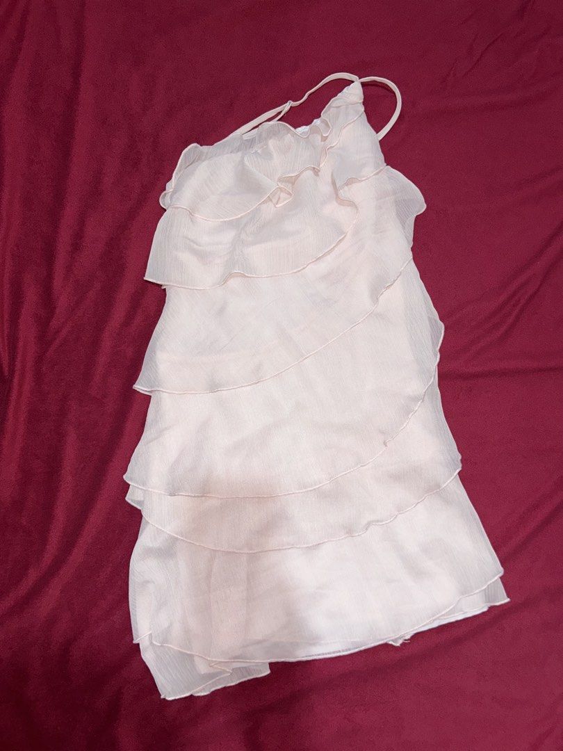 Pink Ruffled One-Shoulder Dress (Category: Dresses) located in Polangui. Submitted by declutterw_kat (Listing ID 1434945860, Image 1). Description: - no flaws - used once - bought for 800 pesos on shein rfs: decluttering Payment first policy .