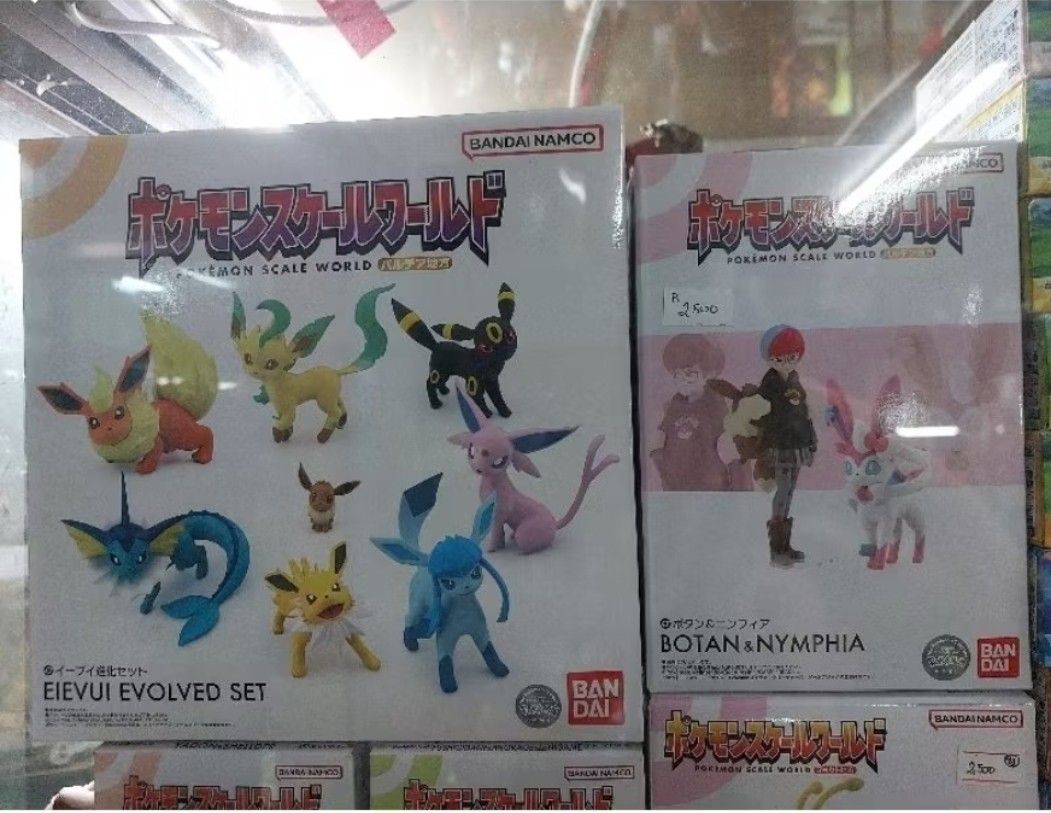 Pokemon Scale World Eevee Evolved Set & sylveon/penny (Category: Figurines & Statues) located in Manila. Submitted by robinshobbyshopph (Listing ID 1434831368, Image 1). Description: - Pokemon Scale World figures - Includes: - Eievui Evolved Set (Eevee evolutions) - Botan & Nymphia figure (trainer with Sylveon) - From Bandai Namco - Pick up at Robin's Hobby shop, Shoppesville Plus, Greenhills - BPI deposit/online transfer or cash on pick up or GC
