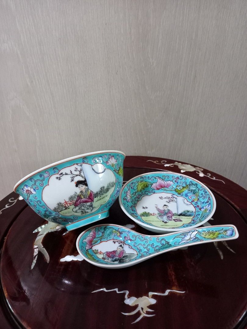 Porcelain Bowl Saucer & Spoon