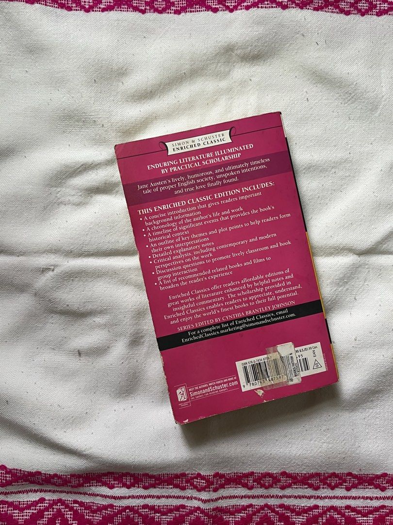 Pride and Prejudice (Category: Storybooks) located in Manila. Submitted by katneededspace_ (Listing ID 1434931208, Image 2). Description: Last used in 2013, pages are slightly yellowed..