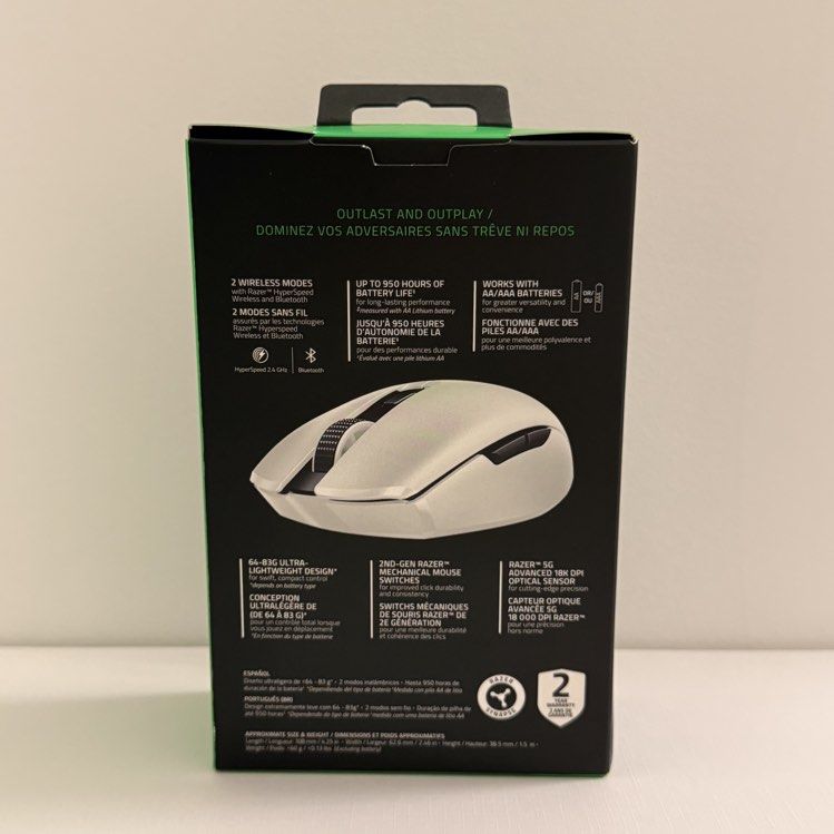 Razer Orochi V2 Wireless Gaming Mouse - White439436158111600641