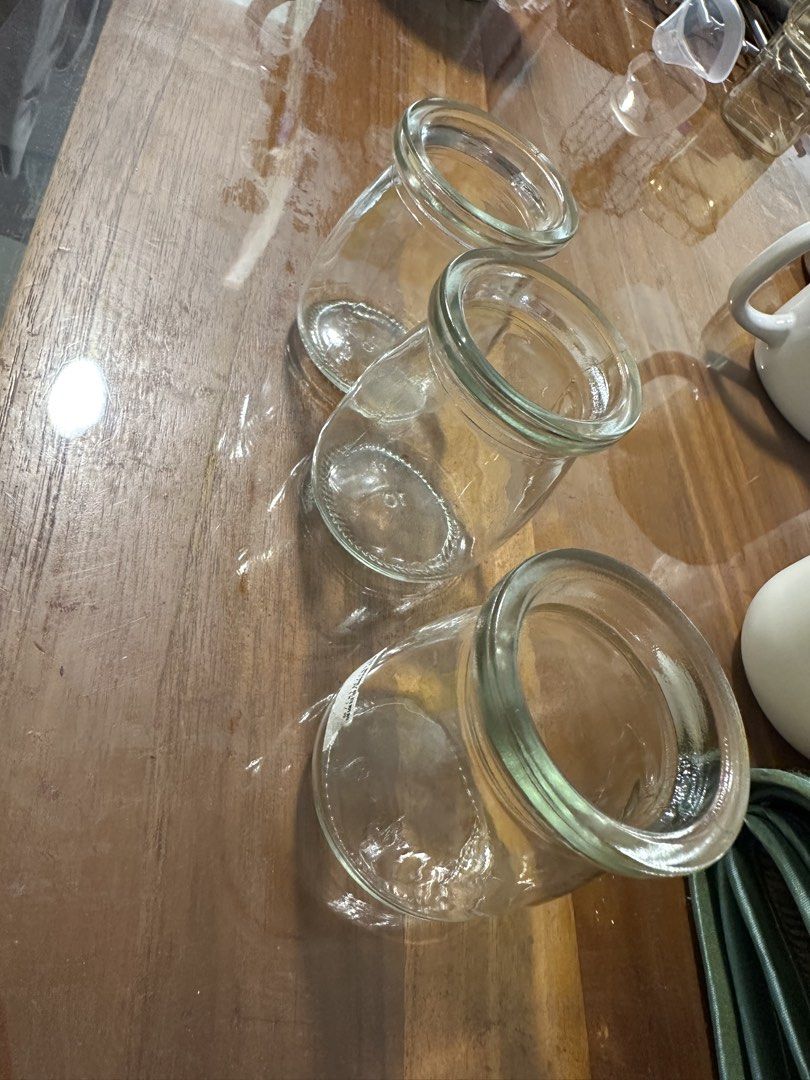 Set of 3 Clear Glass Jars