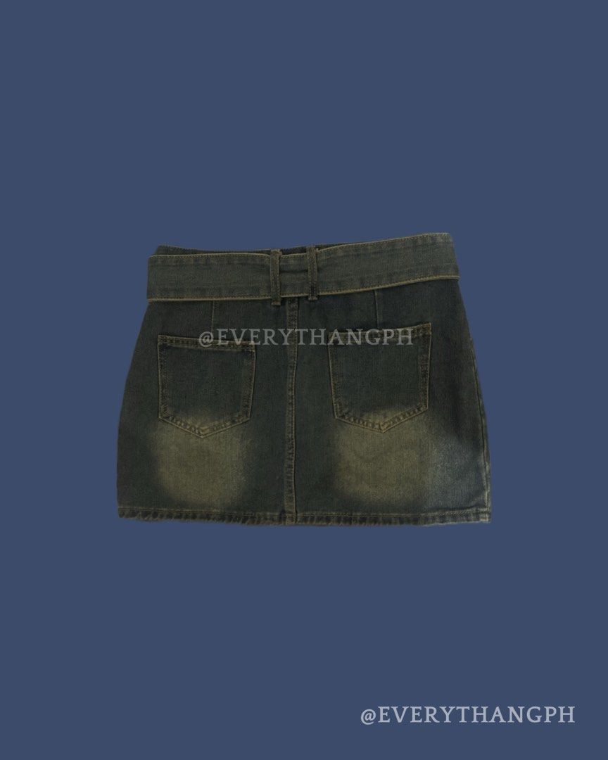 Shein Denim Belt Skirt (Category: Skirts) located in Antipolo. Submitted by greatdane2007 (Listing ID 1434874649, Image 2). Description: SIZE ON TAG: Large J&T only Buyer shoulders shipping fee.