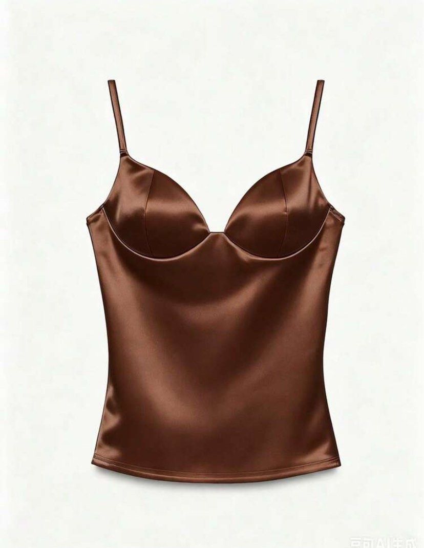 SHEIN Glossy Camisole Sexy Top (Category: Sleeveless) located in Manila. Submitted by itemsby_jm (Listing ID 1434891179, Image 2). Description: • Size XS on tag (fits up to S body frame) • Color: Brown • 10/10 condition, no flaws • Perfect for night out/elegant casual top ‼️LAST PRICE POSTED FOR THIS ITEM‼️ 💗 DM for any inquiries ☺️ 💰Mode of payment: Gcash ~ Note: Payment first 🛵 Mode of Shipping: lalamove/grab/angkas padala/j&t.