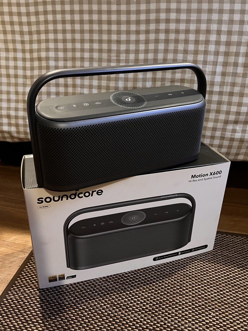 Soundcore Motion X600 (Category: Soundbars, Speakers & Amplifiers) located in Cavite. Submitted by zolarbs (Listing ID 1434916628, Image 1). Description: Selling my Soundcore Motion X600 Complete inclusions. With Original Box. Open for swap Sounds like Bose + Bang & Olufsen.