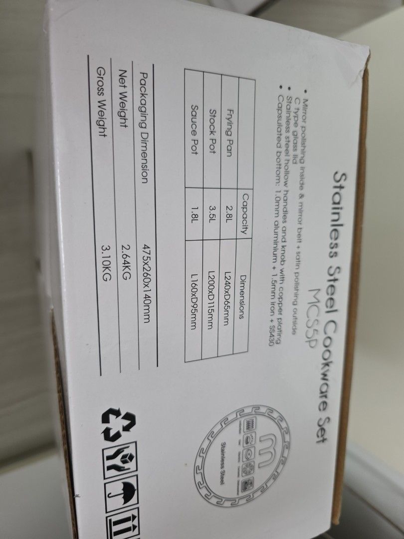 Stainless Steel Cookware Set MCS5P439505640437196804