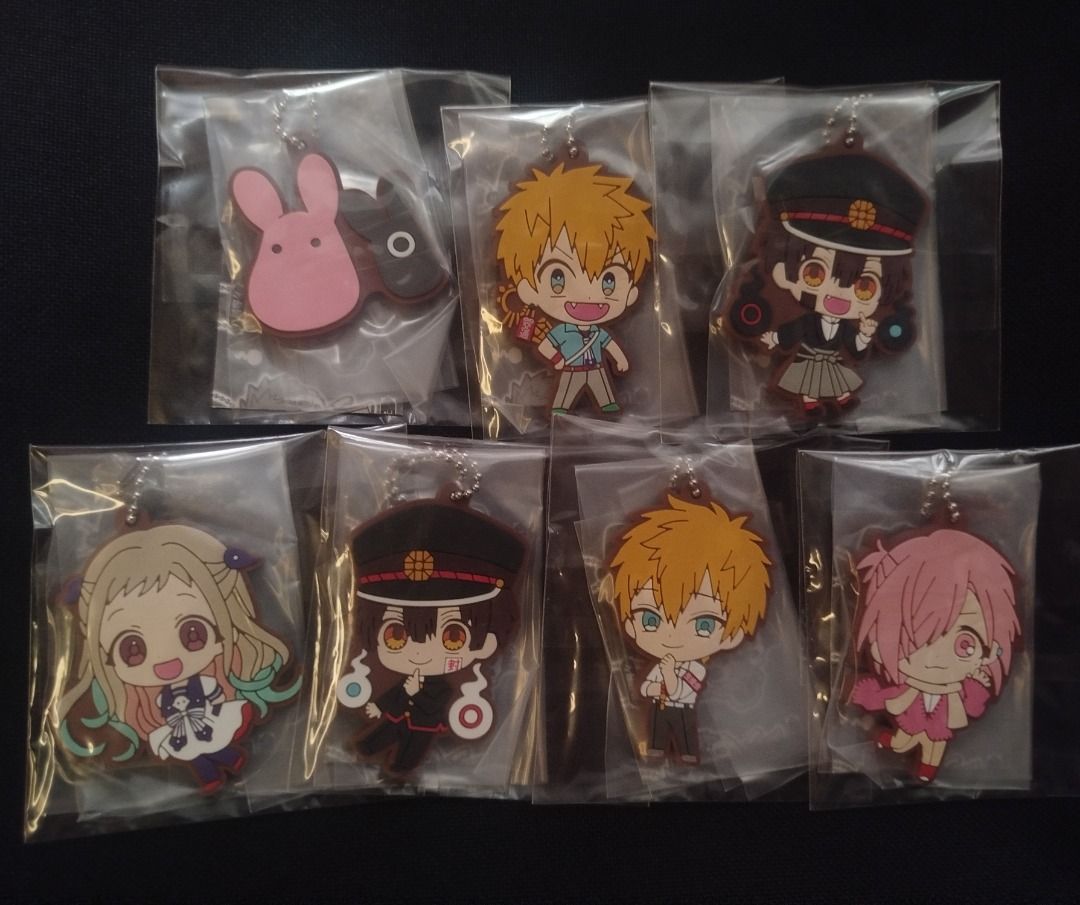 Toilet bound Hanako kun set (Category: Designer & Blind Box Toys) located in San Pablo. Submitted by quinnzel.a (Listing ID 1434975425, Image 1). Description: Toilet-bound Hanako-kun complete rubber keychain set -Sealed with it's mini-booklet MOP: Gcash MOD: J&T Location: Laguna RFS: Decluttering Can transact in FB if u want.