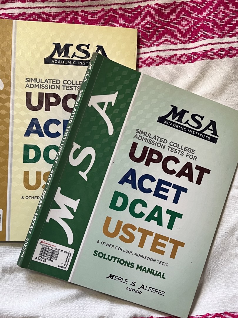 Upcat Book UPCAT Reviewers/Books MSA Simulated College Admission Tests, Hobbies ...