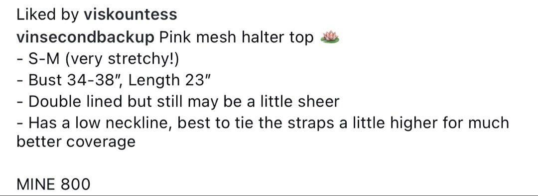 Vin The Line - Pink Mesh Halter Top (Category: Sleeveless) located in Quezon City. Submitted by shop_prelovedbyme (Listing ID 1434918779, Image 3). Description: • Bought from Vin The Line • Never worn.