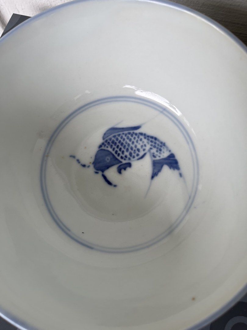 Vintage Blue and White Fish Bowl Set439500868546744325