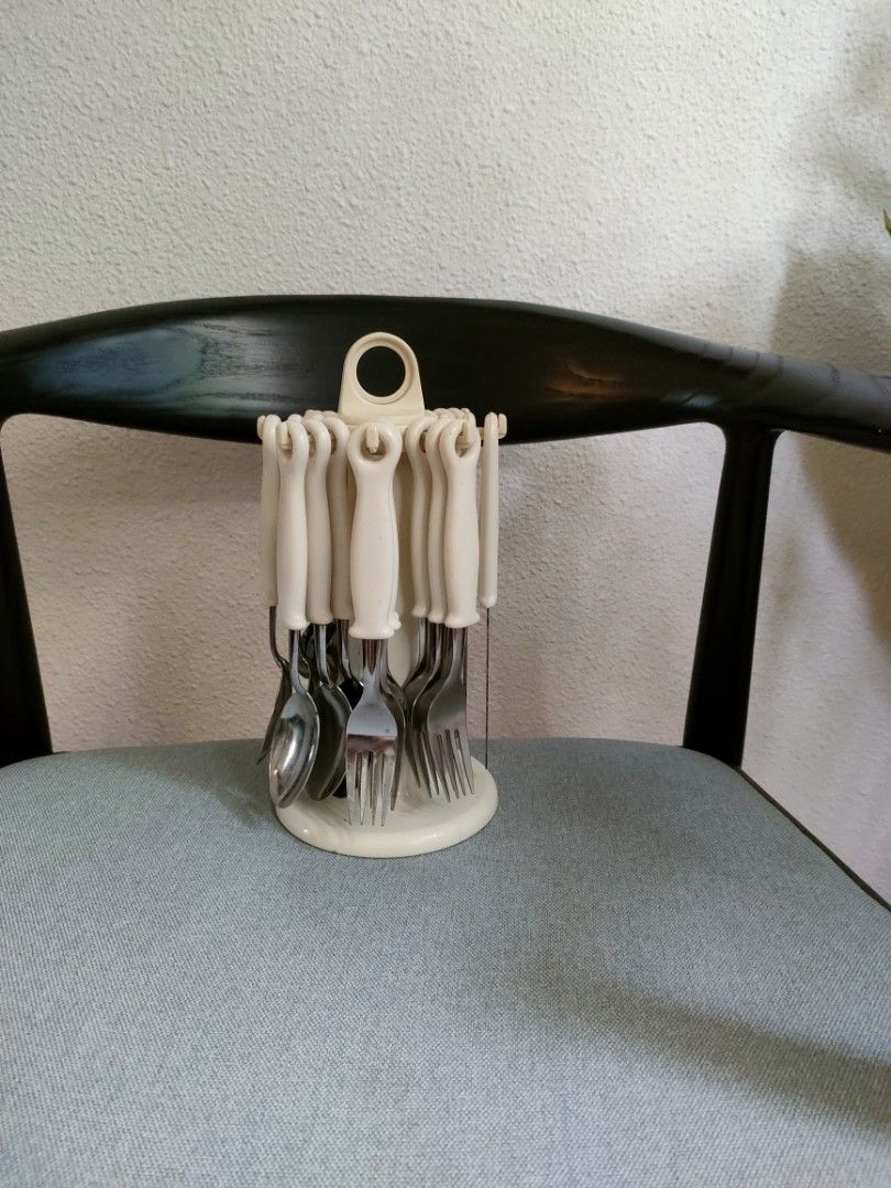 Vintage Cutlery Set with Stand
