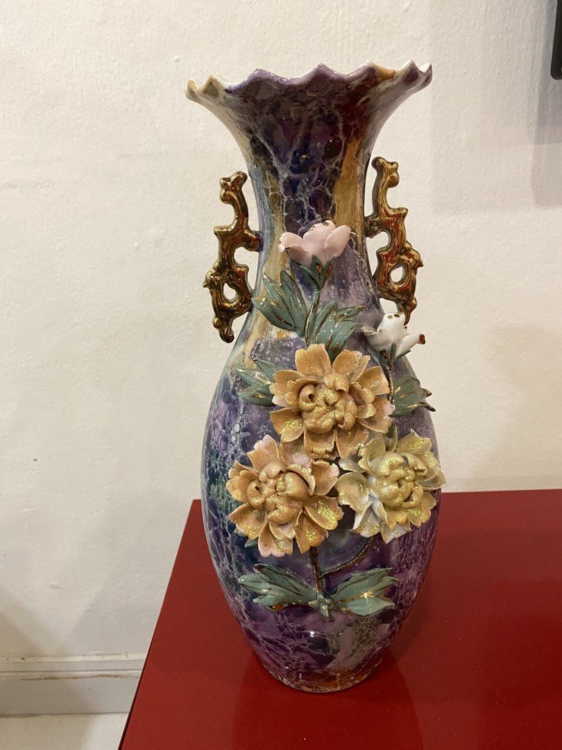 Vintage Floral Ceramic Vase