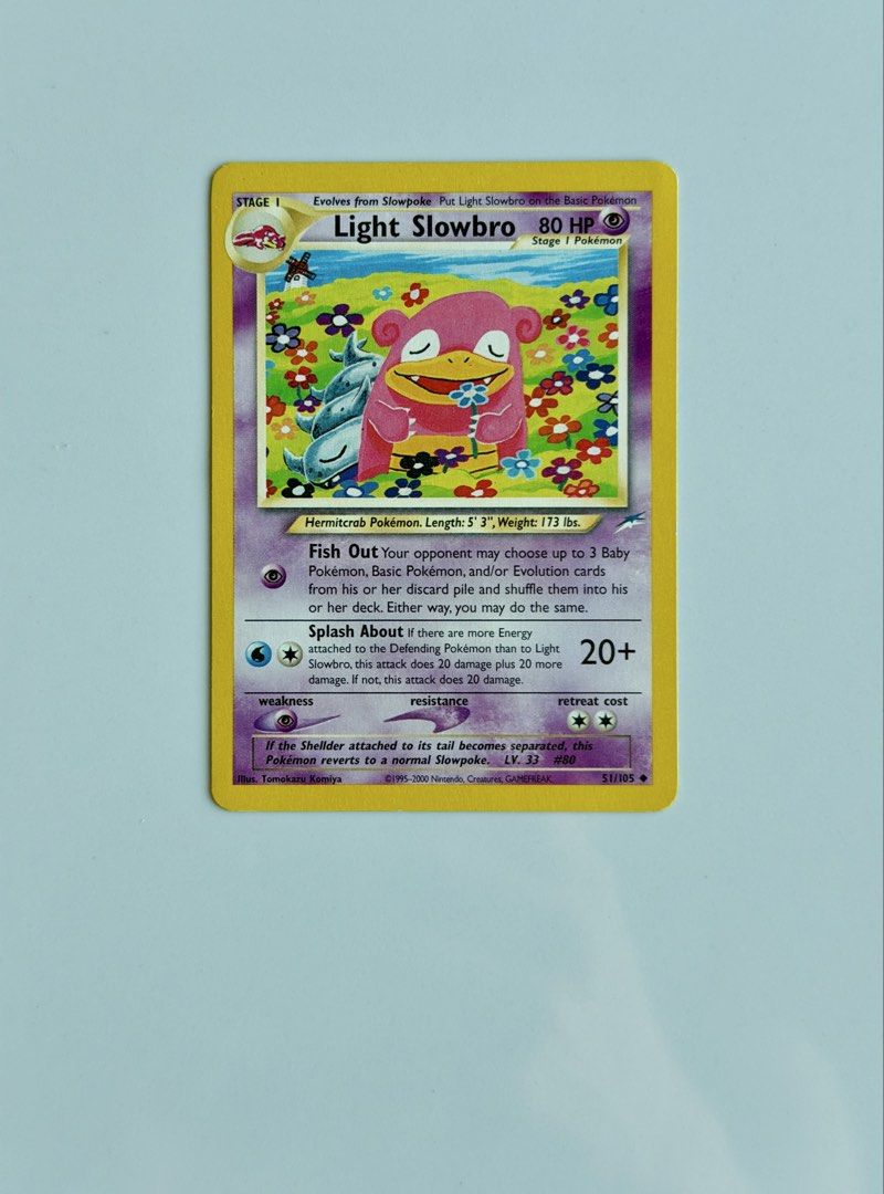 Vintage Neo Destiny Light Slowbro Pokemon Card - 51/105, Hobbies & Toys,  Toys & Games on Carousell