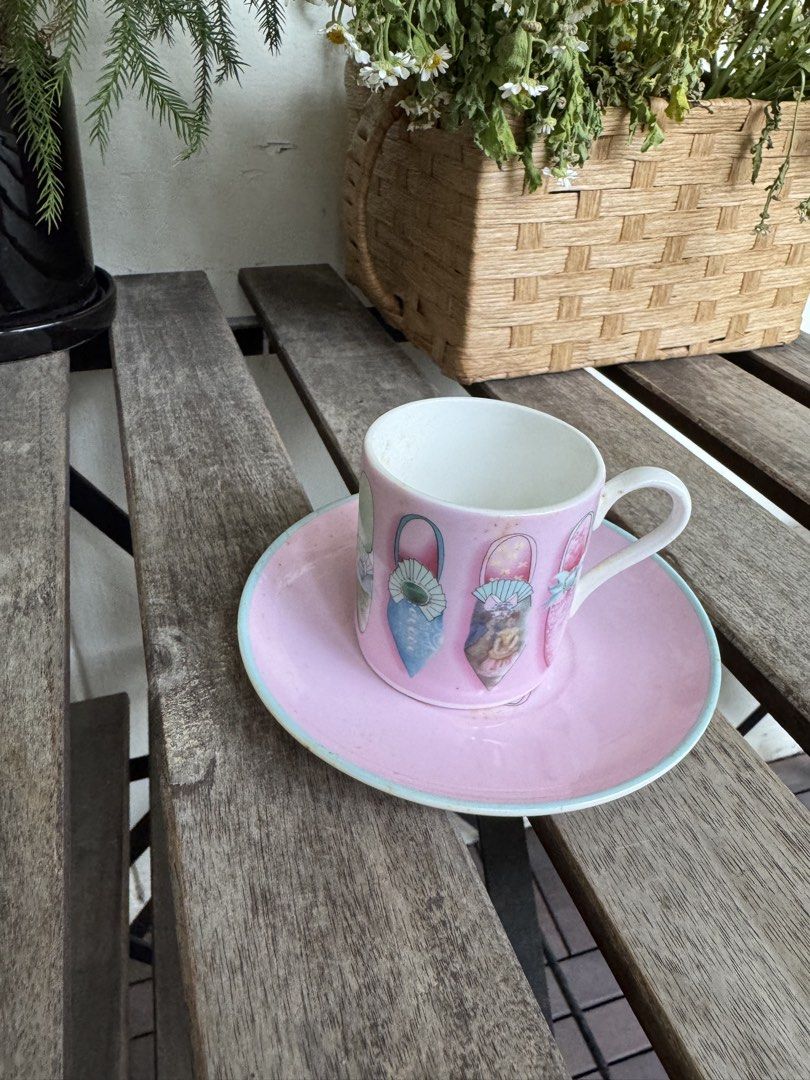 Vintage Pink Teacup and Saucer Set x 2