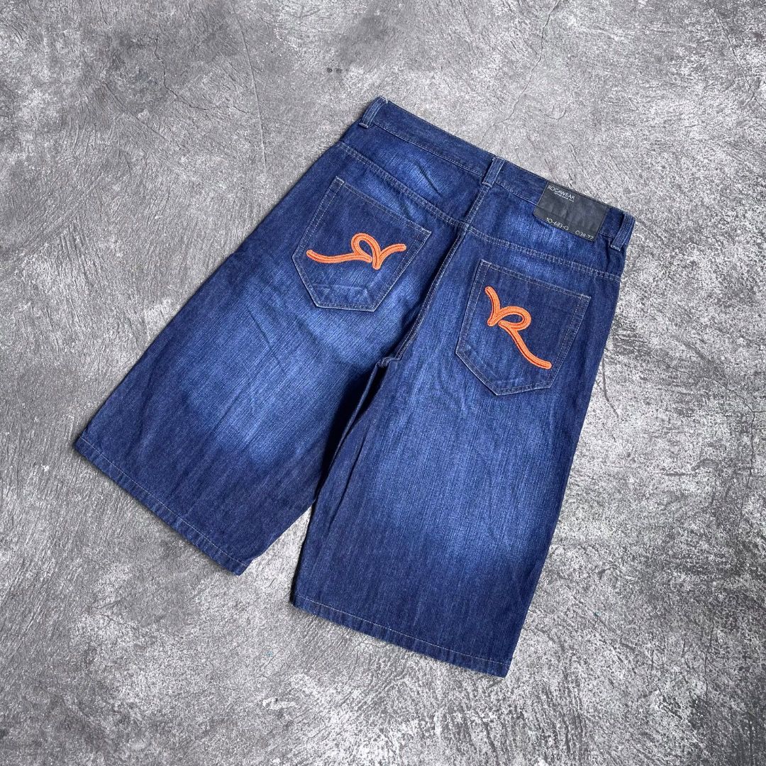 Vintage Rocawear Blue Denim Shorts (Category: Shorts) located in Quezon City. Submitted by ykgdrip (Listing ID 1434842013, Image 2). Description: Excellent Condition waist: 36 length: 28 leg opening: 13 Issue: none.