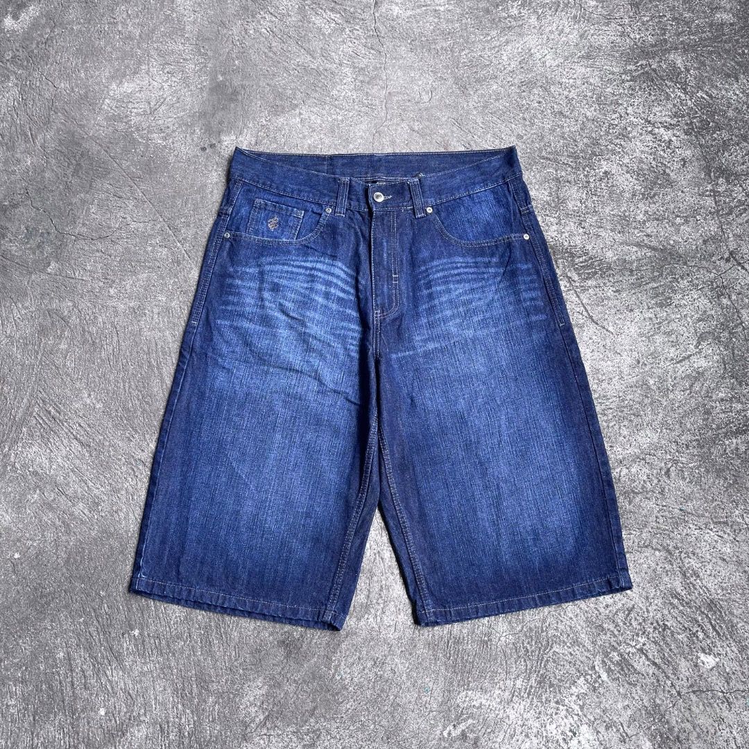 Vintage Rocawear Blue Denim Shorts (Category: Shorts) located in Quezon City. Submitted by ykgdrip (Listing ID 1434842013, Image 1). Description: Excellent Condition waist: 36 length: 28 leg opening: 13 Issue: none.