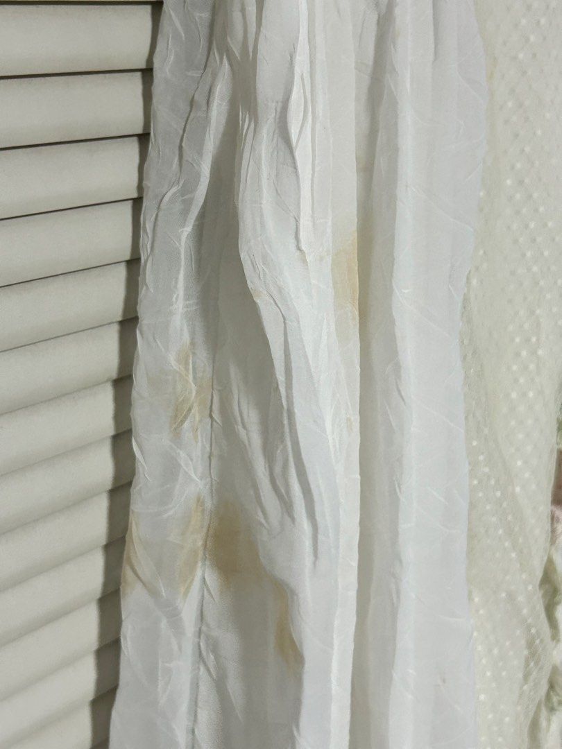 White Floral Tent Dress (Category: Dresses) located in Quezon City. Submitted by icaaa-sells (Listing ID 1434812082, Image 3). Description: Dimensions Bust - 15 in Length - 33 in Flaws Stain (in picture) RFS: Decluttering MOP: GCash/BDO/BPI Shipping fee care of buyer: Grab/Mr Speedy/LalaMove or GGX/J&T Seller location: 📍West Triangle, Quezon City - White dress with floral accents - Spaghetti straps - Flowing silhouette - Decorative trim on neckl