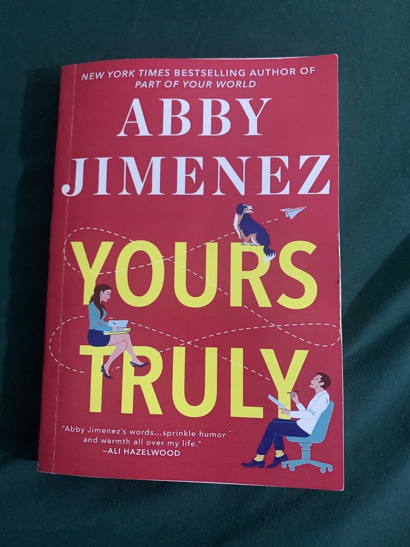 Yours Truly by Abby Jimenez (reprinted) (Category: Storybooks) located in Manila. Submitted by seokwoo (Listing ID 1434921854, Image 1). Description: It has a minimal flaw but the condition is still good and readable, and also Jacob Maddox is worth to read kaya bilhin niyo na hehe 🫶🏻 💵 Mop: gcash or bank transfer 📦Mod: j&t .