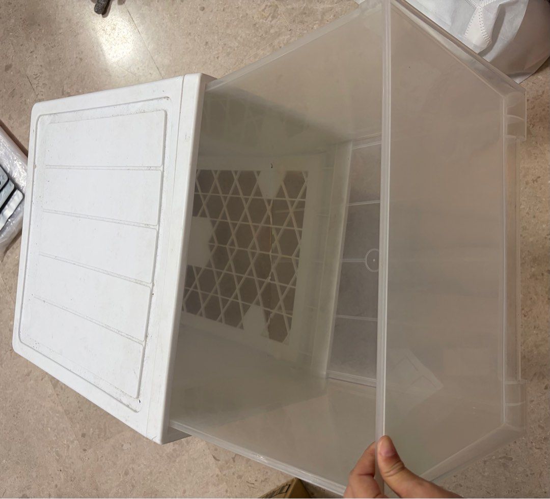 2 Units White Plastic Storage /Drawer Box with Lid440523550192445441