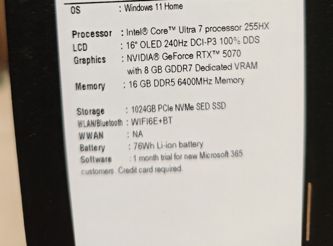 Acer Predator Helios 16S RTX 5070440695628151531521
