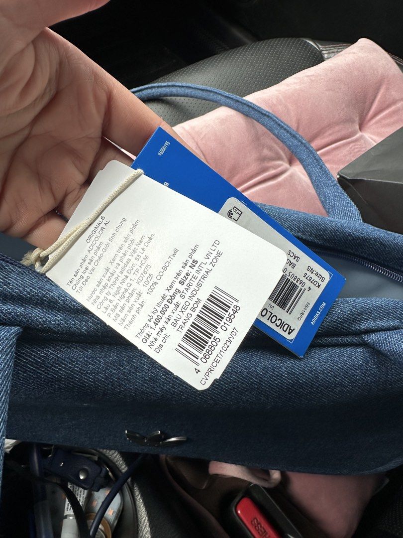 Adidas Denim Handbag/ Baguette (Category: Tote Bags) located in Antipolo. Submitted by wornbyada (Listing ID 1435009703, Image 3). Description: - Bought in vietnam - With tags attached - Includes Foot Locker paper bag.