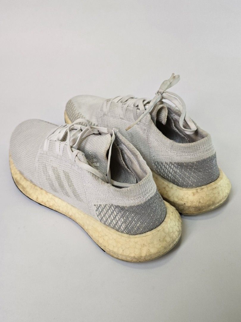 Adidas Pureboost Go Grey Sneakers (Category: Sneakers) located in Quezon City. Submitted by julvinzon (Listing ID 1435023829, Image 3). Description: Adidas Pureboost Go "Grey" colorway sneakers Size: 9.5US 27.5cm Condition: 7/10 heel drags, yellowed boost but still wearable Will clean before shipping 🚚 📍 QC Don't hesitate to drop an offer 🙏.