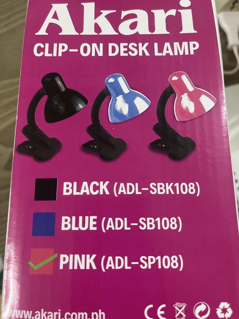 Akari Clip-on Desk Lamp (Category: Lighting) located in Manila. Submitted by decluttify (Listing ID 1435150542, Image 3). Description: Akari Clip-on Desk Lamp E27 Lamp Holder 40w.