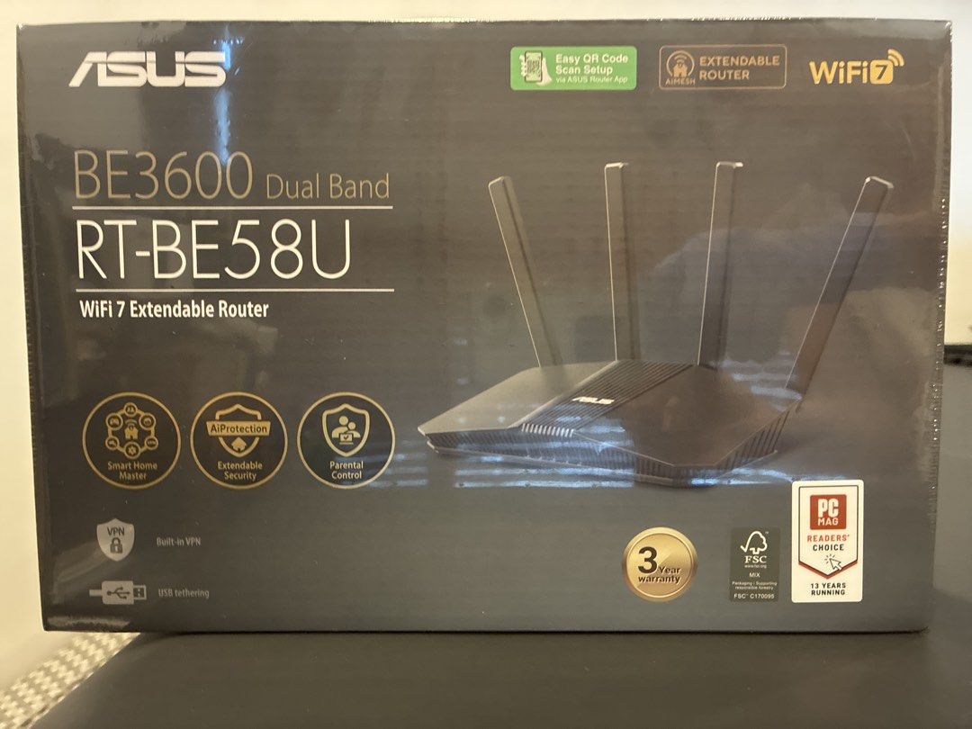 ASUS RT-BE58U BE3600 Dual Band WiFi 7 Router