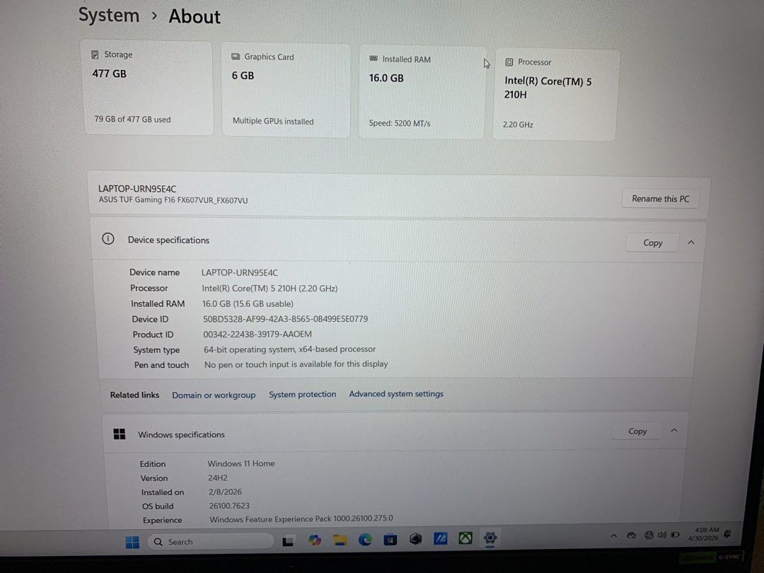 ASUS TUF Gaming F16 laptop440696575844700163