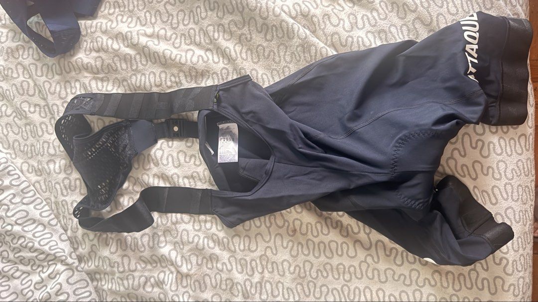 Attaquer All Day Cycling Bib Shorts (Category: Activewear) located in Pasig City. Submitted by mphg37 (Listing ID 1435022296, Image 3). Description: Selling p8500 each - Attaquer All Day cycling bib shorts - Navy blue color - Sizes: XS and S - Mesh back and straps - Padded chamois for comfort - Attaquer logo on leg - Buckle closure for adjustable fit.