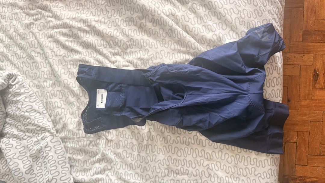 Attaquer All Day Cycling Bib Shorts (Category: Activewear) located in Pasig City. Submitted by mphg37 (Listing ID 1435022296, Image 1). Description: Selling p8500 each - Attaquer All Day cycling bib shorts - Navy blue color - Sizes: XS and S - Mesh back and straps - Padded chamois for comfort - Attaquer logo on leg - Buckle closure for adjustable fit.