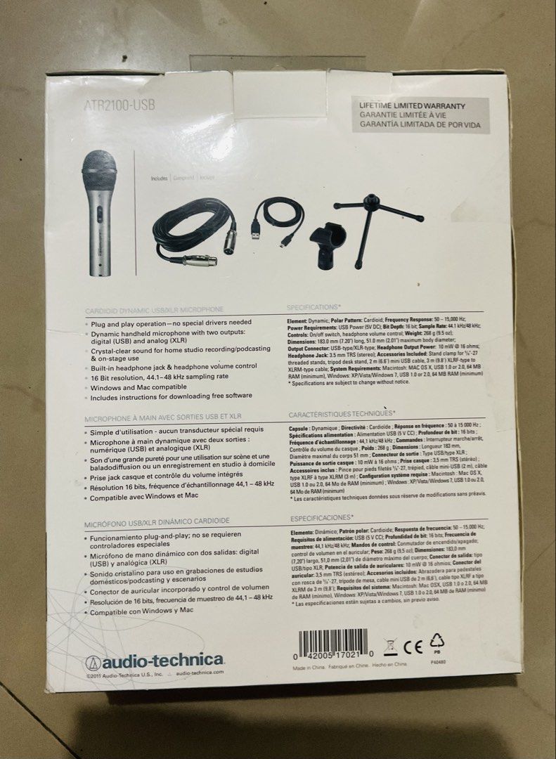 Audio Technica Microphone Brand New Original (Category: Microphones) located in Manila. Submitted by purplemodel (Listing ID 1435007454, Image 2). Description: Php 2,650 Audio-Technica Microphone Original Brand new Please see actual photos posted Pick up to check Sta ana manila Thank you.