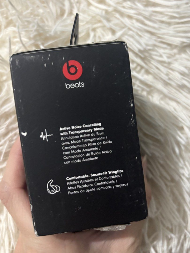 Beats Fit Pro - Active Noise Cancelling (Category: Earphones) located in Las Pinas. Submitted by justg (Listing ID 1435131583, Image 3). Description: Beats Fit Pro wireless earbuds with active noise cancelling and transparency mode. Features comfortable, secure-fit wingtips and sweat & water resistance. Includes a USB-C charging case and cable. Battery life is up to 6 hours with ANC, 18 hours with the case, and 24 hours with ANC off. Compatible w