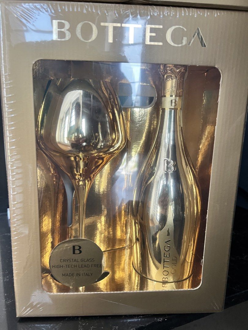 Bottega Gold Crystal Glass Set - Brand New