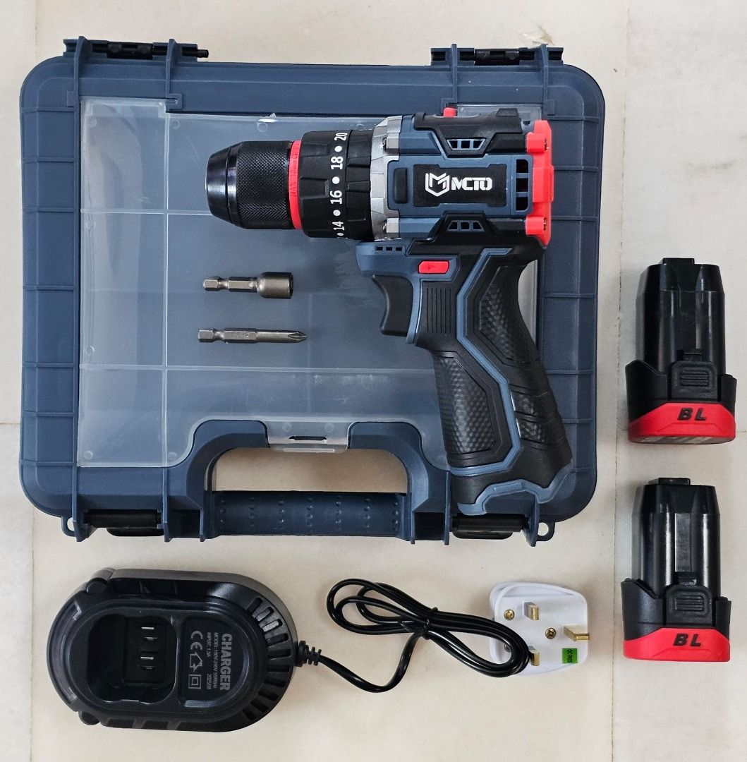 Brushless Motor Cordless Drill Impact Driver Hammer Drill with Lithium Battery and charging base