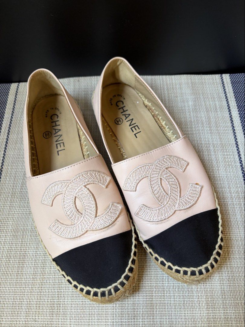 Chanel Espadrilles in Beige Tan Lambskin Leather (Category: Sneakers & Footwear) located in Makati City. Submitted by ca.declutter (Listing ID 1435060821, Image 1). Description: .