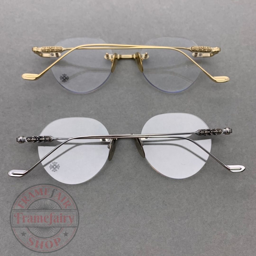 Chrome Hearts Rimless Business Myopia Glasses Frame Daily Comfortable ...