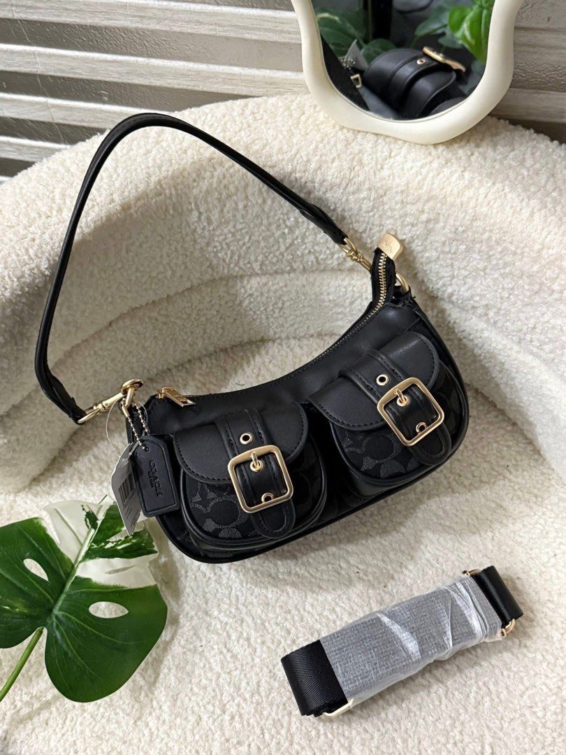 Coach Double Pocket Shoulder Bag (Category: Luxury Bags & Wallets) located in Quezon City. Submitted by icon.deluxxe (Listing ID 1435053871, Image 3). Description: - Coach shoulder bag - Double pocket design - Available colors: Brown, Black, Pink - Detachable shoulder strap - Gold-tone hardware - Zip closure - Lined interior - Suitable for everyday use and special events.