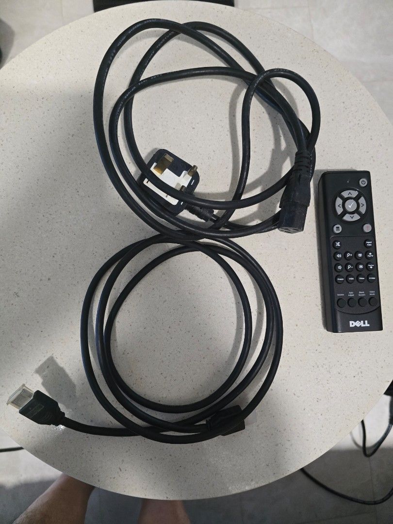 Dell Remote Control, Power Cable, and HDMI Cable