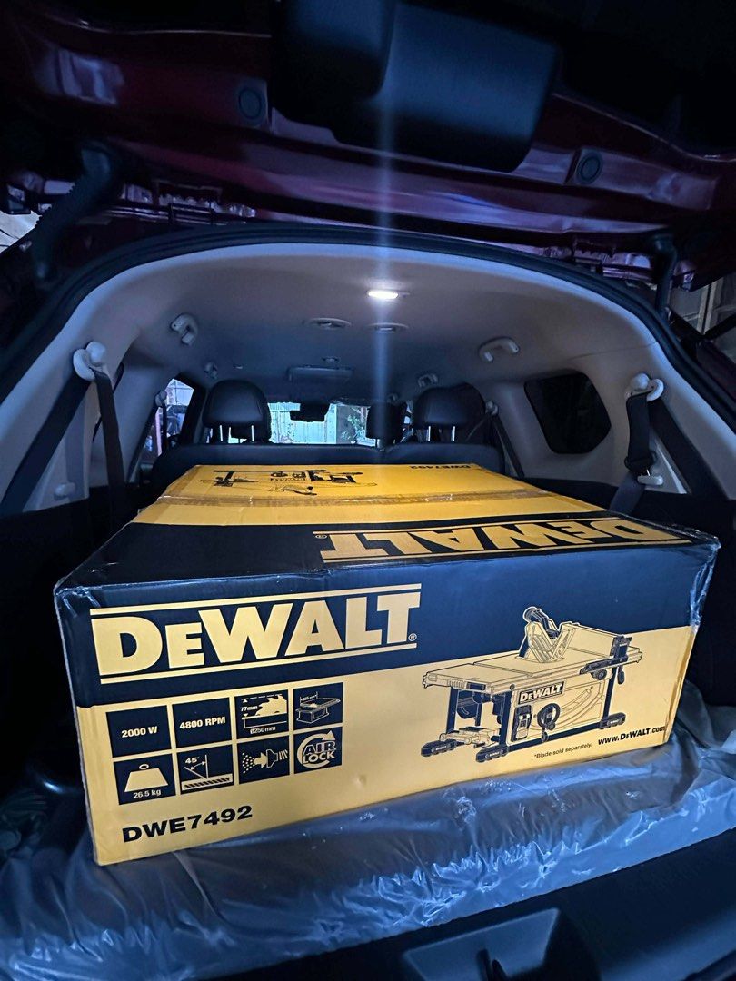 DEWALT DWE7492 Table Saw (Category: Construction Tools & Equipment) located in Makati City. Submitted by askieboi (Listing ID 1435078843, Image 1). Description: Dewalt Jobsite Table Saw DWE7492 Comes with: - BRAND NEW: Dewalt DWA102100W 10” Blade 100T (Wood) - BRAND NEW: Milescraft Grabber PRO Push Block - Box and Manuals - Accessories (Blade Guard, Push Sticks, Wrenches, Miter and Fence) Complete Set na yan magtatabas ka nalang. NOTE: Never been