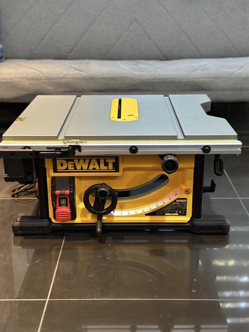 DEWALT DWE7492 Table Saw (Category: Construction Tools & Equipment) located in Makati City. Submitted by askieboi (Listing ID 1435078843, Image 2). Description: Dewalt Jobsite Table Saw DWE7492 Comes with: - BRAND NEW: Dewalt DWA102100W 10” Blade 100T (Wood) - BRAND NEW: Milescraft Grabber PRO Push Block - Box and Manuals - Accessories (Blade Guard, Push Sticks, Wrenches, Miter and Fence) Complete Set na yan magtatabas ka nalang. NOTE: Never been